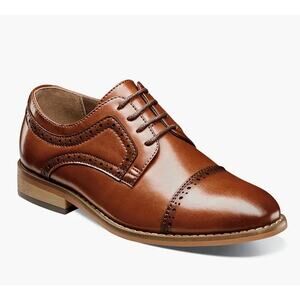 Stacy Adams Dickinson Dress Cap Oxford Shoes Brown Leather Classic Mens Size 10M